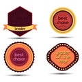 Cartoon badge medal ,winner , awards vector set in flat design illustration