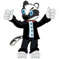 Cartoon of the badger in fashionable suit