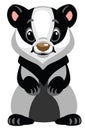 Cartoon badger standing on two legs