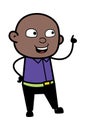 Cartoon Bald Black Man Talking Happy