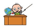 Cartoon Bald Boy as Teacher Royalty Free Stock Photo