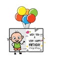 Cartoon Bald Boy Happy Birthday Wishes