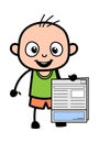 Cartoon Bald Boy holding a newspaper