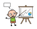 Cartoon Bald Boy with Presentation Baord Royalty Free Stock Photo