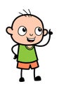 Cartoon Bald Boy Talking Happy