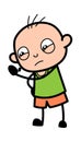 Cartoon Bald Boy Threatening