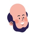 Cartoon bald man smiling icon Royalty Free Stock Photo