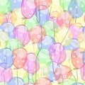 Cartoon balloons seamless pattern.