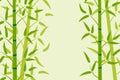 Cartoon bamboo forest card. Tropical floral background.