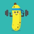 cartoon banana health strong background