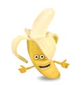 Cartoon banana. Objects over white.