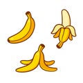 Cartoon bananas illustration set Royalty Free Stock Photo