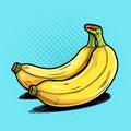 Cartoon bananas, vector illustration in vintage comic style