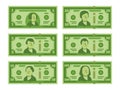 Cartoon banknote. Dollar cash, money banknotes and one hundred dollars bills stylized vector flat illustration Royalty Free Stock Photo