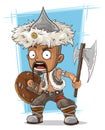 Cartoon barbarian mongol with axe