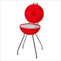 Cartoon barbecue on white background