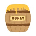 cartoon barrel of honey isolated on white