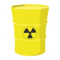 Cartoon barrel with nuclear waste