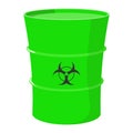 Cartoon barrel with toxic waste