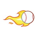 Cartoon Baseball Ball With A Trail Of Flames