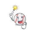 Cartoon baseball with in have an idea shape mascot Royalty Free Stock Photo
