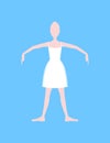 Cartoon Basic Ballet Position. Vector
