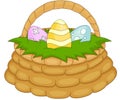 Cartoon basket with Easter eggs