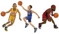 Cartoon of basketball players in set