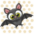 Cartoon Bat on a dots Background Royalty Free Stock Photo