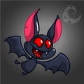 Cartoon bat. Halloween vector cute bat icon. Halloween element