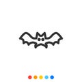 Cartoon bat icon,Vector and Illustration Royalty Free Stock Photo