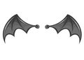 Cartoon bat or monster wings. Vector illustration