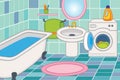 Cartoon bathroom interior