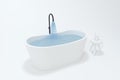 Cartoon bathtub with white background, 3d rendering