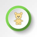 cartoon bea toy colored button icon. Signs and symbols can be used for web, logo, mobile app, UI, UX