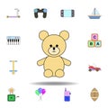 cartoon bea toy colored icon. set of children toys illustration icons. signs, symbols can be used for web, logo, mobile app, UI,