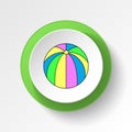 cartoon beach ball toy colored button icon. Signs and symbols can be used for web, logo, mobile app, UI, UX Royalty Free Stock Photo