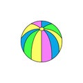 Cartoon beach ball toy colored icon. Signs and symbols can be used for web, logo, mobile app, UI, UX Royalty Free Stock Photo