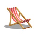 Cartoon beach chair isolated on white background. Royalty Free Stock Photo