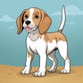 Cartoon Beagle Dog Vector Illustration