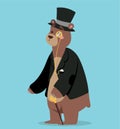 Cartoon bear business man vector portrait