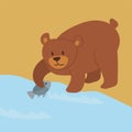 Cartoon bear character teddy pose vector background wild grizzly cute illustration adorable animal design.