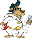 Cartoon bear dressed as a Rock and Roll singer.