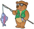 Cartoon bear fisherman Royalty Free Stock Photo