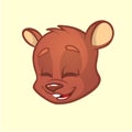 Cartoon bear head. Vector illustration of brown smiling bear. Bear icon Royalty Free Stock Photo