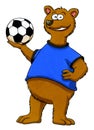 Cartoon bear holding football