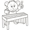 Cartoon Bear Playing a Vibraphone Royalty Free Stock Photo