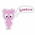 Cartoon bear says Lovely