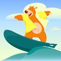 Cartoon Bear Surfer