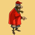 Cartoon bearded man in medieval clothes of a merchant